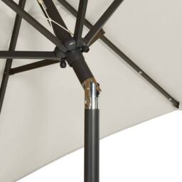 Berkfield Home Parasol with LED Lights Sand 200x211 cm Aluminium in Grey - thumbnail 6