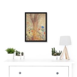 Artery8 Odilon Redon The Buddha Lotus Tree Painting Artwork Framed Wall Art Print A4 in Black - thumbnail 2