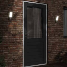 Berkfield Home Outdoor LED Wall Lights with Sensors 2pcs Black Die-cast Aluminium - thumbnail 1