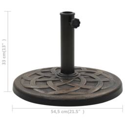 Berkfield Home Parasol Base Round Polyresin 19 kg Bronze in Brown - thumbnail 6