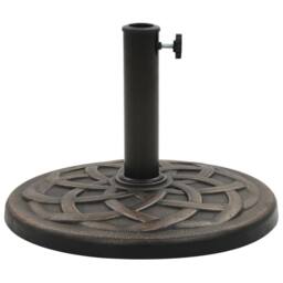 Berkfield Home Parasol Base Round Polyresin 19 kg Bronze in Brown - thumbnail 2