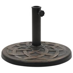 Berkfield Home Parasol Base Round Polyresin 19 kg Bronze in Brown - thumbnail 1
