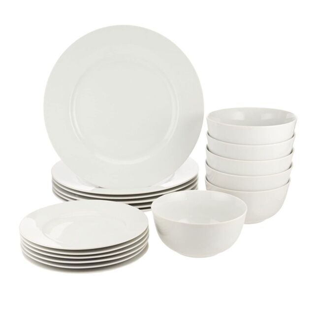Glim & Glam Dinner Set 12 Piece Crockery Plates Bowls Set in White - image 1