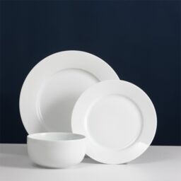 Glim & Glam Dinner Set 12 Piece Crockery Plates Bowls Set in White - thumbnail 4