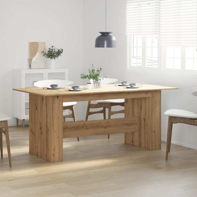 Berkfield Home Dining Table Artisan Oak 180x90x76 cm Engineered Wood in Brown - Size: 180 x 90 x 76 cm - image 1