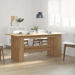 Berkfield Home Dining Table Artisan Oak 180x90x76 cm Engineered Wood in Brown - Size: 180 x 90 x 76 cm - thumbnail 1