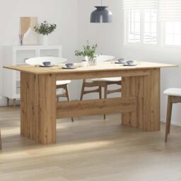 Berkfield Home Dining Table Artisan Oak 180x90x76 cm Engineered Wood in Brown - Size: 180 x 90 x 76 cm - thumbnail 3