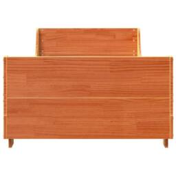 Berkfield Home Modern Bed Frame without Mattress Wax Brown 90x200 cm Solid Wood Pine - thumbnail 4
