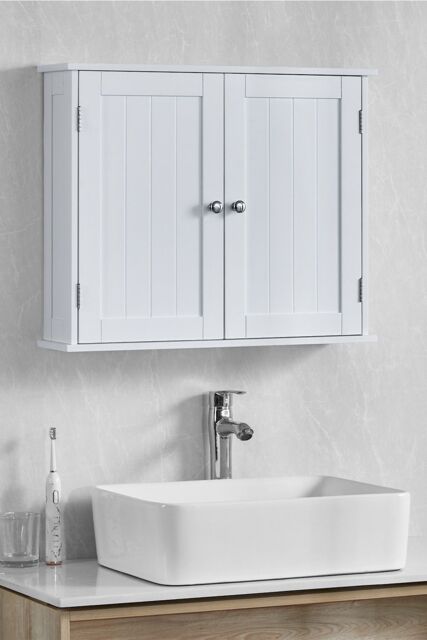 Home Discount Bath Vida Priano 2 Door Wall Cabinet With Shelves Bathroom Storage in White - image 1