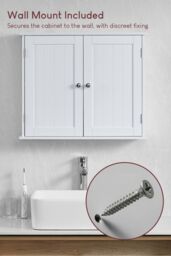 Home Discount Bath Vida Priano 2 Door Wall Cabinet With Shelves Bathroom Storage in White - thumbnail 4