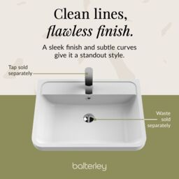 Balterley Contemporary Floor 2 Drawer Vanity Unit & Basin, Dark Grey, 550mm in White - thumbnail 7