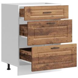 Berkfield Home Kitchen Base Cabinet Porto Old Wood Engineered Wood in Brown - thumbnail 5