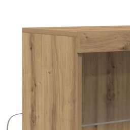 Berkfield Home Sideboard with LED Lights Artisan Oak 60x37x100 cm in Brown - Size: 60 x 37 x 100 cm - thumbnail 9