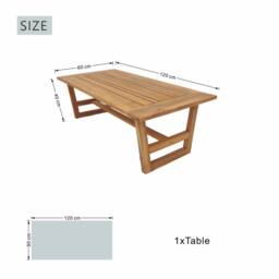 Direct Wicker Acacia Wooden Garden Coffee Table, Outdoor Patio Durable Tea Table in Brown - Size: 1 Pack - thumbnail 2