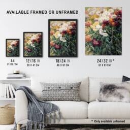 "Artery8 Gustave Caillebotte Chrysanthemums in the Garden Wall Art Print - Size: W12"" x H16""" - thumbnail 3