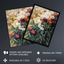 "Artery8 Gustave Caillebotte Chrysanthemums in the Garden Wall Art Print - Size: W12"" x H16""" - thumbnail 2