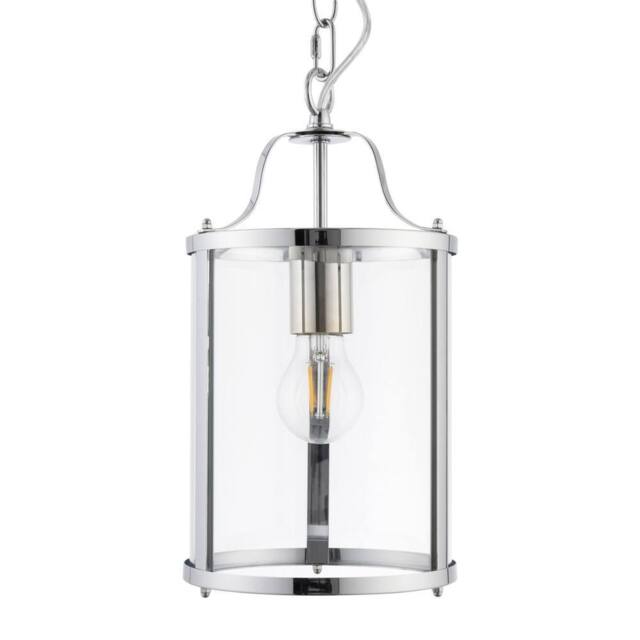 First Choice Lighting Chester - Chrome Lantern Style Adjustable Pendant Light in Silver - image 1