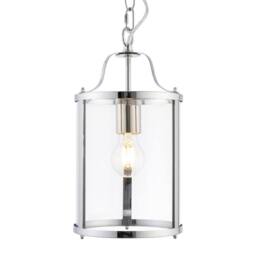 First Choice Lighting Chester - Chrome Lantern Style Adjustable Pendant Light in Silver - thumbnail 3