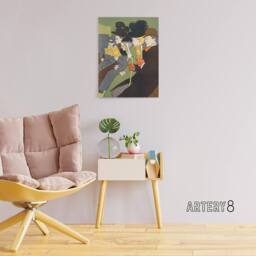 "Artery8 People Reading Magazine on Train Canvas Wall Art Print E Penfield - Size: W18"" x H24""" - thumbnail 3