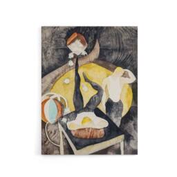 "Artery8 Two Acrobat Jugglers in Vaudeville Demuth Canvas Wall Art Print in Grey - Size: W12"" x H16""" - thumbnail 1