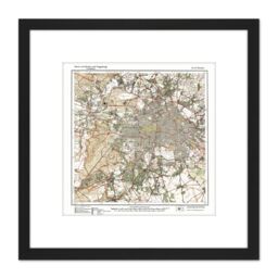 Artery8 Map Antique 1922 Reich Office Berlin City Old Replica 8X8 Inch Square Wooden Framed Wall Art Print Picture with Mount in Black - thumbnail 1
