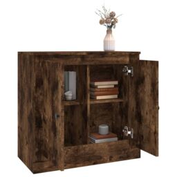Berkfield Home Sideboard Smoked Oak 70x35.5x67.5 cm Engineered Wood in Brown - thumbnail 5