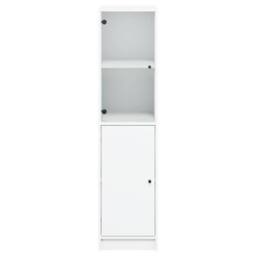 Berkfield Home Highboard with Glass Door White 35x37x142 cm - Size: 35 x 37 x 142 cm - thumbnail 6