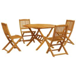Berkfield Home 5 Piece Folding Garden Dining Set Solid Wood Acacia in Brown - thumbnail 1