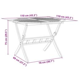 Berkfield Home 5 Piece Folding Garden Dining Set Solid Wood Acacia in Brown - thumbnail 9