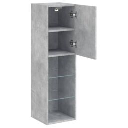 Berkfield Home TV Cabinets with LED Lights 2 pcs Concrete Grey 30.5x30x102 cm - thumbnail 8
