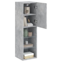 Berkfield Home TV Cabinets with LED Lights 2 pcs Concrete Grey 30.5x30x102 cm - thumbnail 5