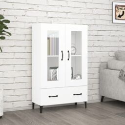 Berkfield Home Highboard White 70x31x115 cm Engineered Wood - Size: 70 x 31 x 115 cm - thumbnail 1