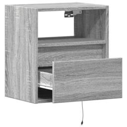 Berkfield Home TV Wall Cabinets with LED Lights 2 pcs Grey Sonoma 41x31x45 cm - Size: 41 x 31 x 45 cm - thumbnail 9