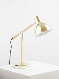 Orsina Metalic Finish Table Lamp, Adjustable Height Lamp, Easy-to-Use Chrome Table Lamp, Focused Office Lamp in Gold - thumbnail 3