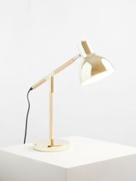 Orsina Metalic Finish Table Lamp, Adjustable Height Lamp, Easy-to-Use Chrome Table Lamp, Focused Office Lamp in Gold - thumbnail 4
