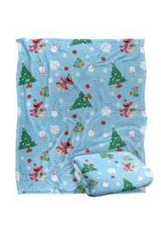 Sesame Street Holiday Footprints In The Snow Pattern Silky Touch Super Soft Throw Blanket 152 X 127 cm in White - thumbnail 2