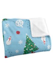 Sesame Street Holiday Footprints In The Snow Pattern Silky Touch Super Soft Throw Blanket 152 X 127 cm in White - thumbnail 3