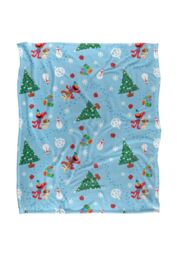 Sesame Street Holiday Footprints In The Snow Pattern Silky Touch Super Soft Throw Blanket 152 X 127 cm in White - thumbnail 1