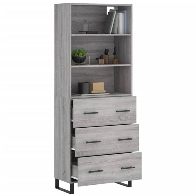 Berkfield Home Highboard Grey Sonoma 69.5x34x180 cm Engineered Wood - image 1