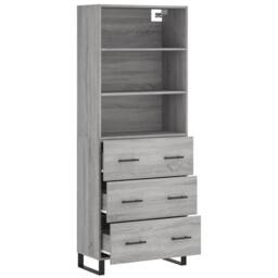 Berkfield Home Highboard Grey Sonoma 69.5x34x180 cm Engineered Wood - thumbnail 4
