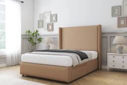 "Sloomy Stratford Dumfries Divan Set 2 Drawers-54"" Wingback-Footboard in Light Brown - Size: Double" - thumbnail 3