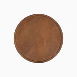 FurnitureboxUK Malaya Round Walnut Wood 3 Leg Side Table - thumbnail 6