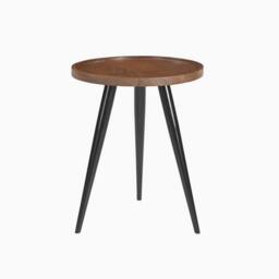 FurnitureboxUK Malaya Round Walnut Wood 3 Leg Side Table - thumbnail 2