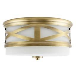 Happy Homewares Vintage & Classic Bathroom Flush Ceiling Light with Strap Design in Metallic Gold - thumbnail 3