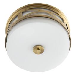Happy Homewares Vintage & Classic Bathroom Flush Ceiling Light with Strap Design in Metallic Gold - thumbnail 4