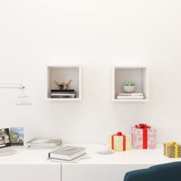 Berkfield Home Wall Cube Shelves 2 pcs White 26x15x26 cm - Size: 26 x 15 x 26 cm - thumbnail 3