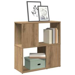 Berkfield Home Book Cabinet Artisan Oak 60x24x63 cm Engineered Wood in Brown - Size: 60 x 24 x 63 cm - thumbnail 2