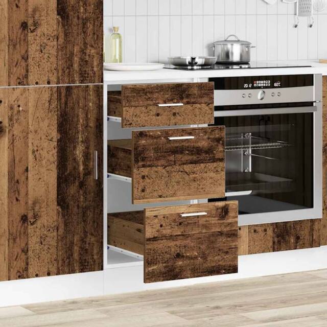 Berkfield Home Durable Bottom Cabinet Old Wood 40x46x81.5 cm Engineered Wood in Brown - image 1