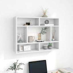 Berkfield Home Wall Shelf White 75x16x55 cm Engineered Wood - Size: 75 x 16 x 55 cm - thumbnail 2