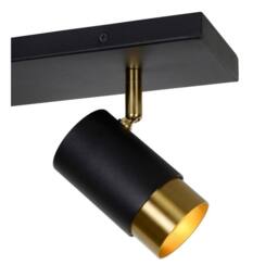 Lucide 'FLORIS' Dimmable Rotatable Indoor Twin Ceiling Spotlight 2xGU10 in Black - thumbnail 3